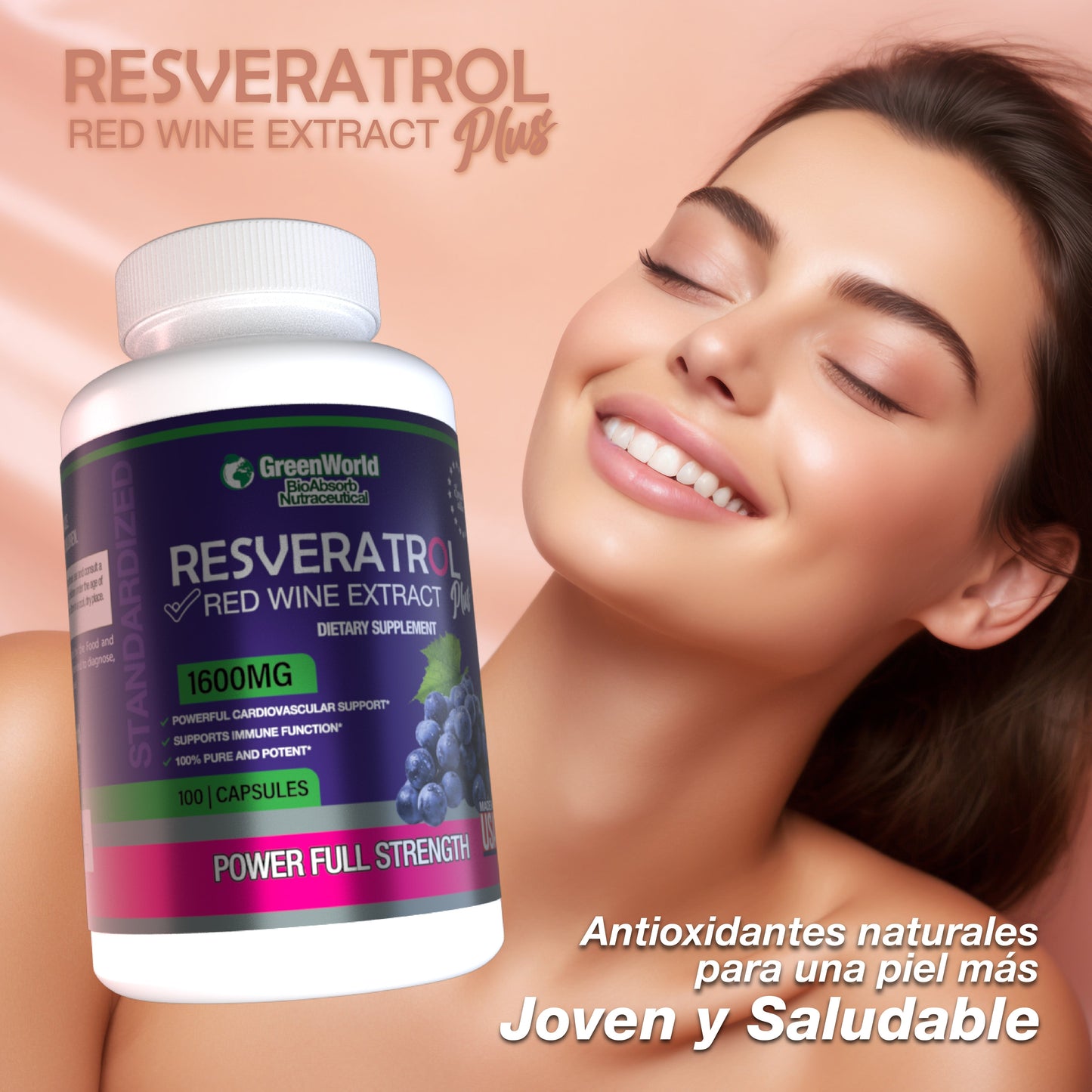'- RESVERATROL PLUS x 90 Cápsulas 💊 Antioxidante Poderoso