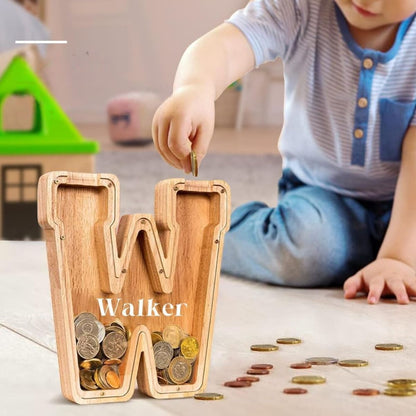 Alcancía de Madera en Forma de Letra: Estilo y Ahorro en Cada Detalle
