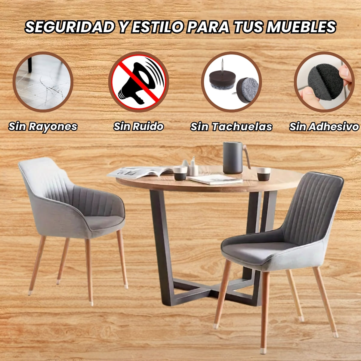 Tapas Transparentes Protección Total para Patas de Muebles