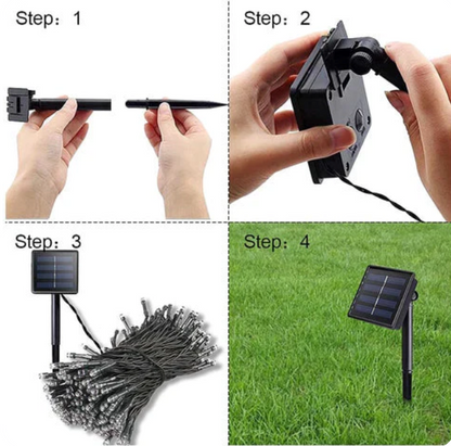 🌟🎄GUIRNALDA NAVIDEÑA SOLAR DE LUCES LED (20 Metros)🎄🌟