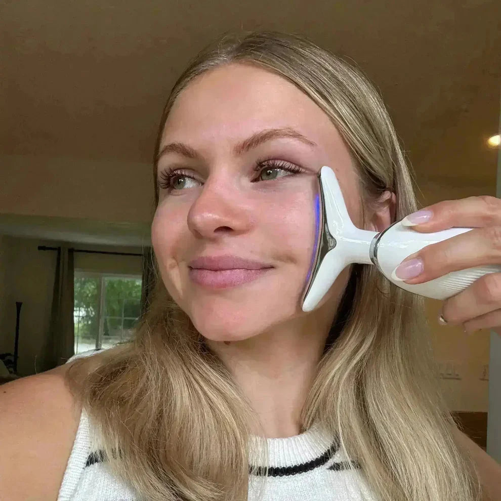 Masajeador Facial LED con Vibración+ Regalo Guía completa de Masajes GRATIS 🎁